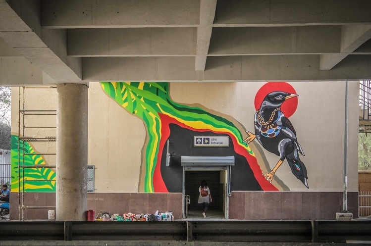 Arjan Garh Metro Station Gets an Artistic Touch