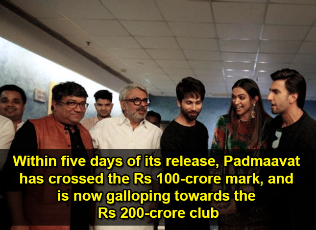  Padmaavat-crosses-Rs-100-cr mark:-Deepika-Ranveer-and-Shahid-party-Together