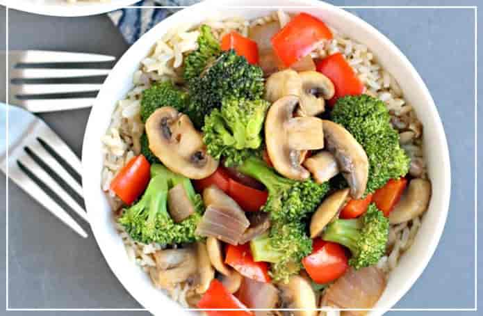Brown rice with veggies