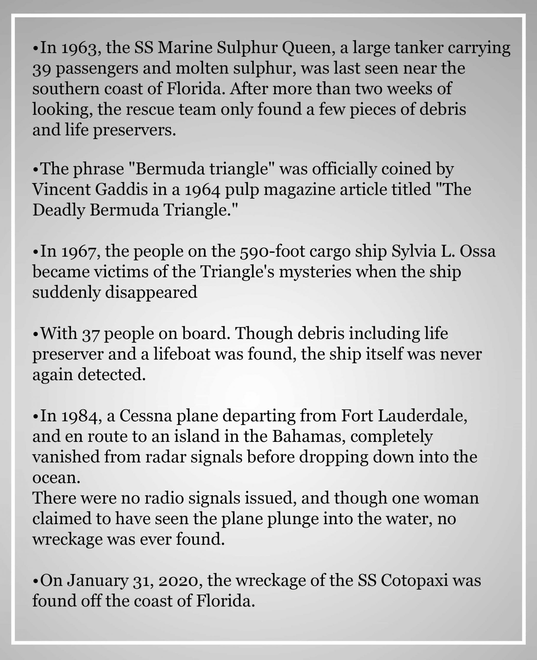 Bermuda Triangle Incidents