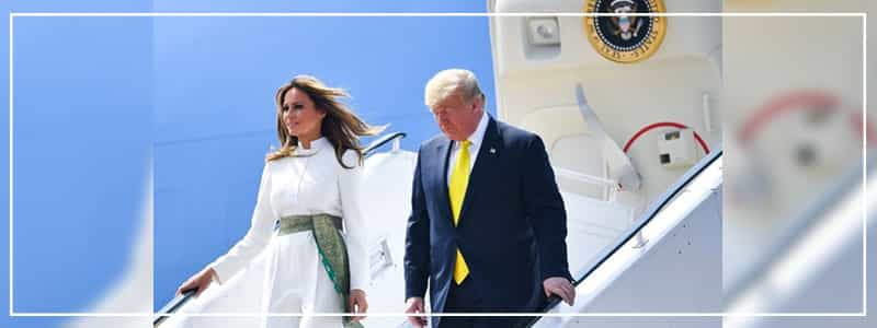 First lady Melania and his family of the entire trip till now