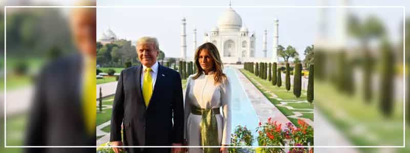 U.S. President Donald Trump and first lady Melania Trump tour the historic Taj Mahal, in Agra.