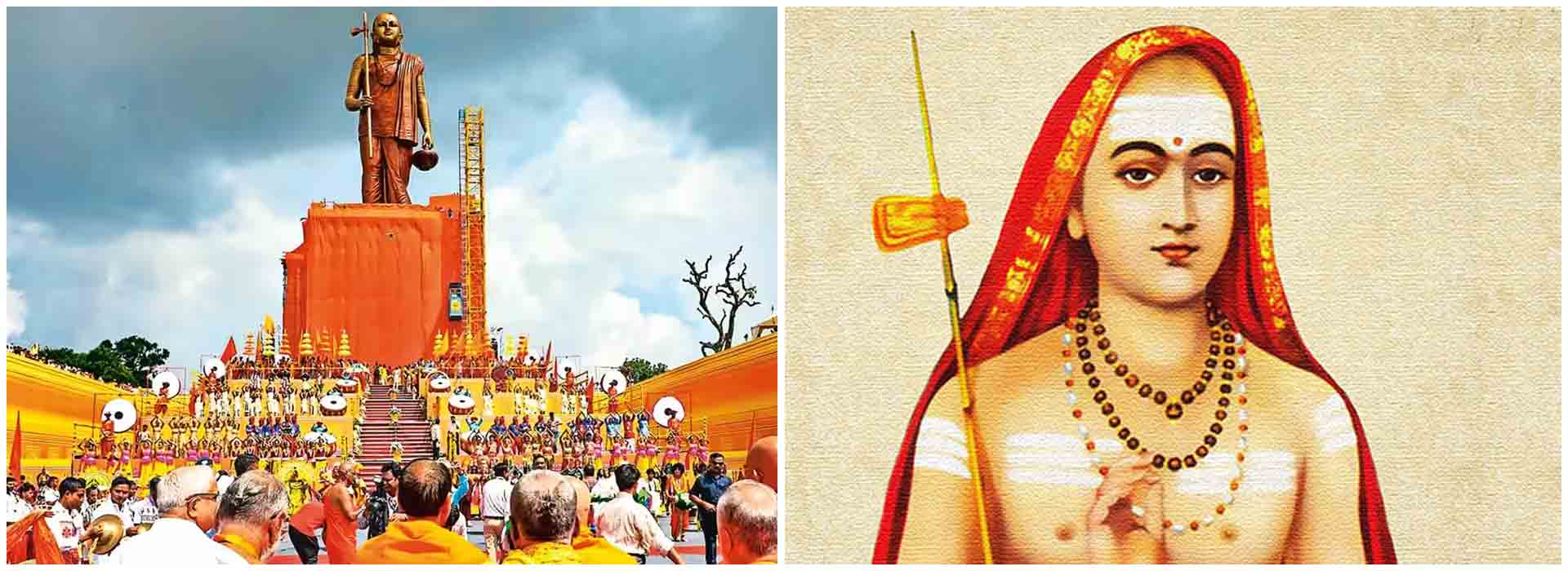 Historic Moment: Madhya Pradesh CM Unveils 108-ft Statue of Adi Shankaracharya in Omkareshwar
