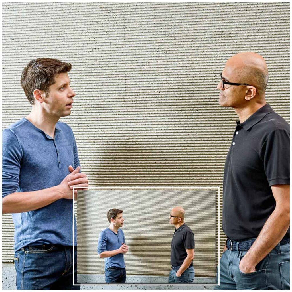 Sam Altman with Satya Nadella