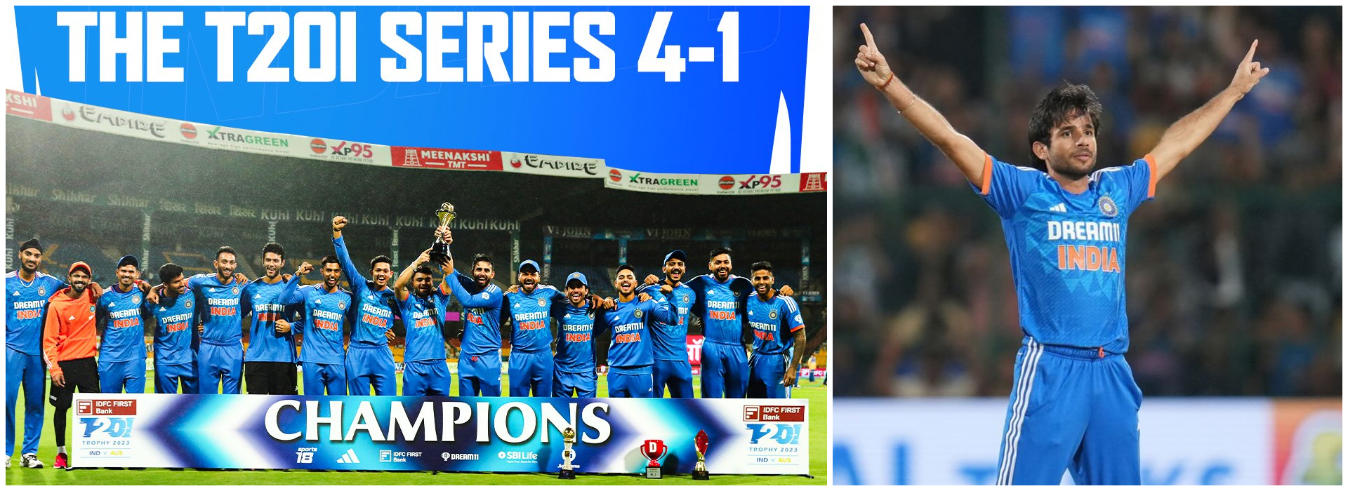 India Triumphs Over Wade's Challenge, Secures Series 4-1 Victory