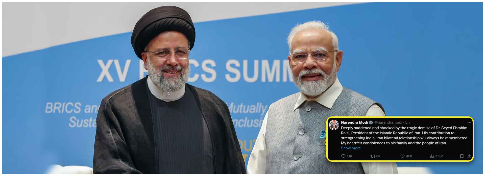 PM Modi Expresses Condolences on the Death of Iran's President Ebrahim Raisi