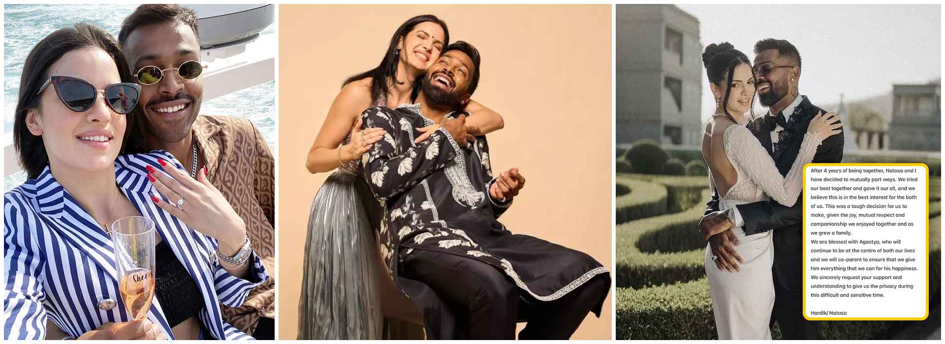 Hardik Pandya and Natasa Stankovic confirm their separation, describing it as a difficult decision to make