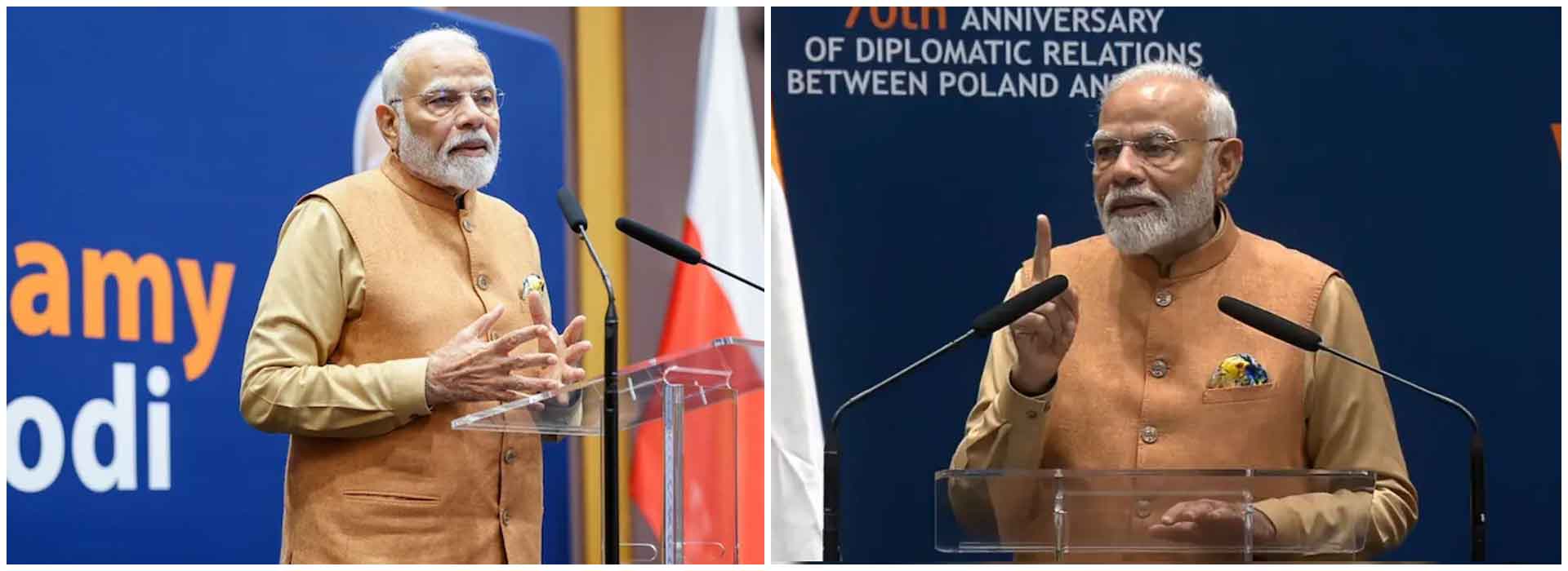 PM Modi asserts the role of democracy and pluralism in strengthening India-Poland relations in Warsaw